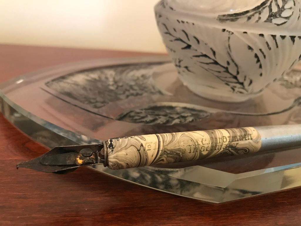 Antique Inkwell W/German Made Pen