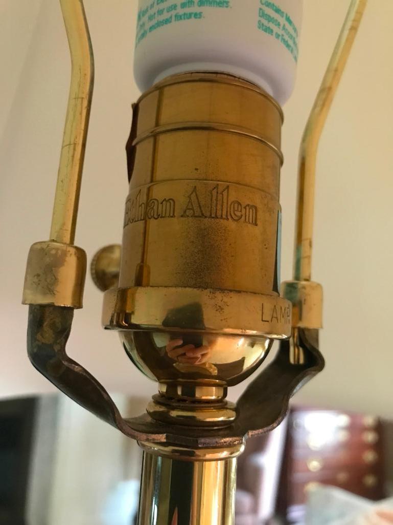 Ethan Allen Table Lamp W/Cloth Shade
