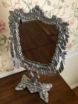 Contemporary Embossed Frame Dresser Mirror