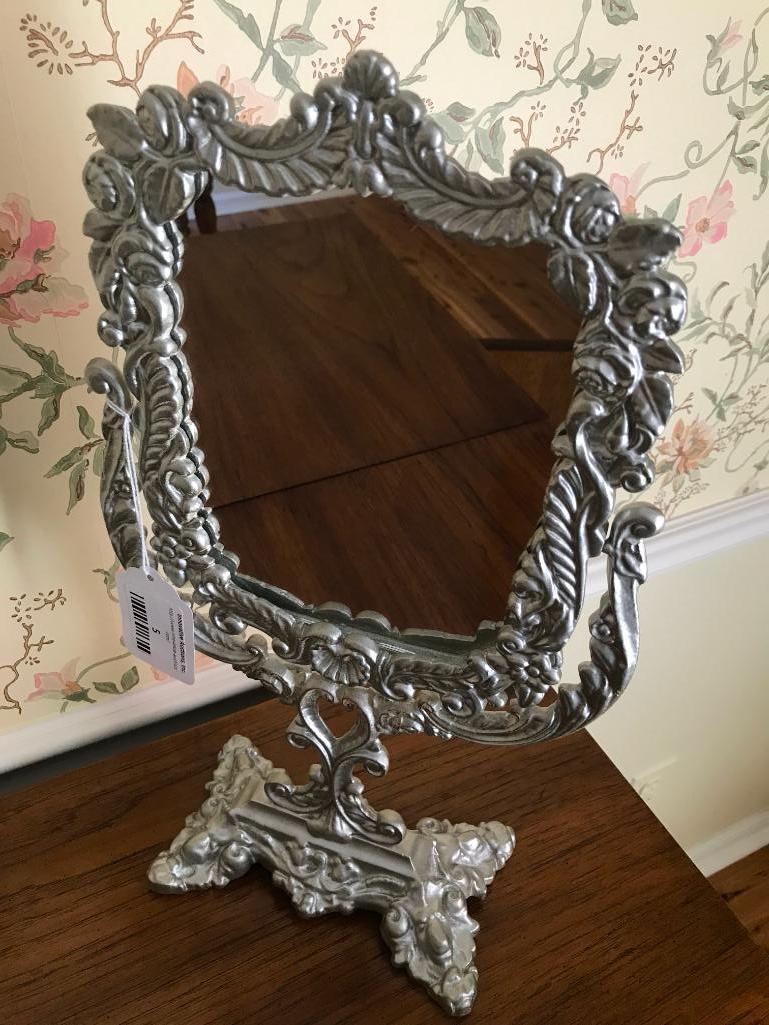Contemporary Embossed Frame Dresser Mirror