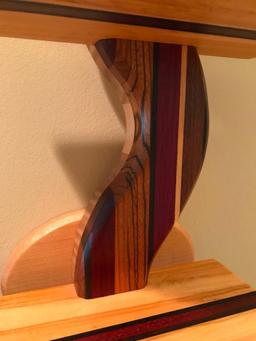 Hand Crafted Wall Shelf W/Multi-Woods Construction