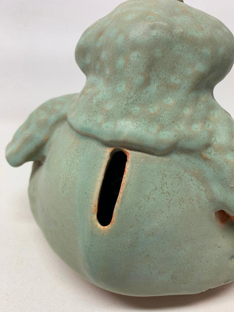 Contemporary Pottery Figural Frog Artist Signed