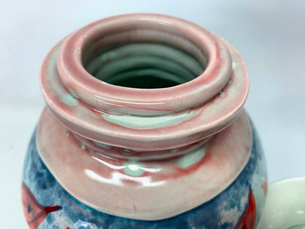 Contemporary Pottery Lidded Jar Signed "Mitch"