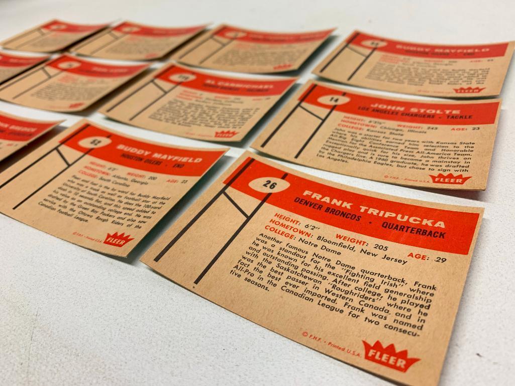 (12) 1960 Fleer Football Cards-A Few Duplicates