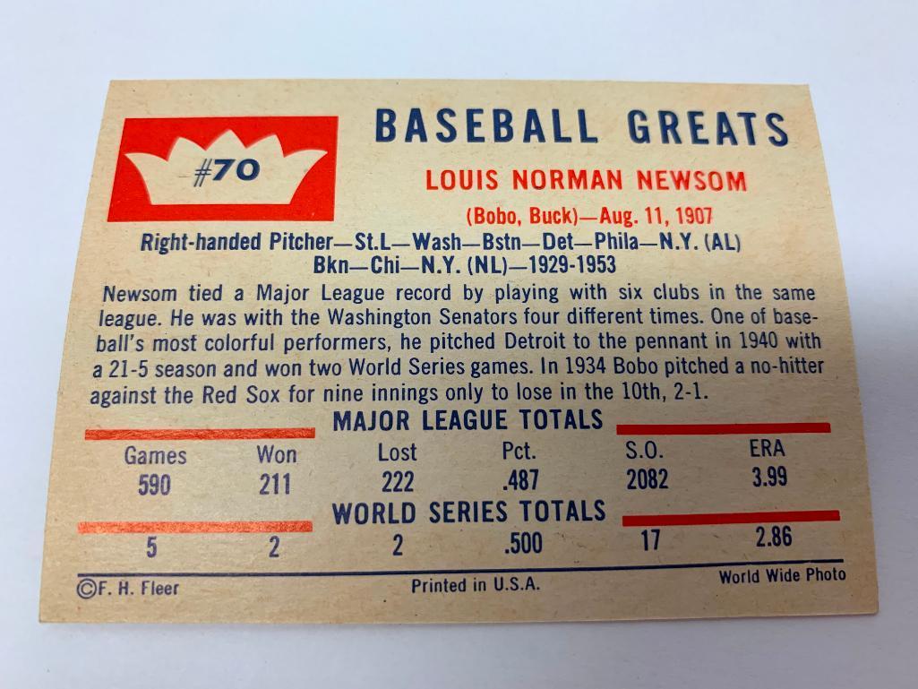 (5) 1960 Fleer Baseball Greats Cards