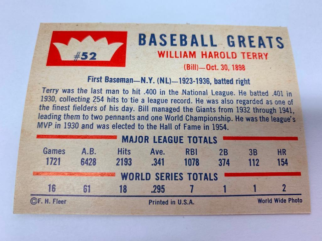 (5) 1960 Fleer Baseball Greats Cards