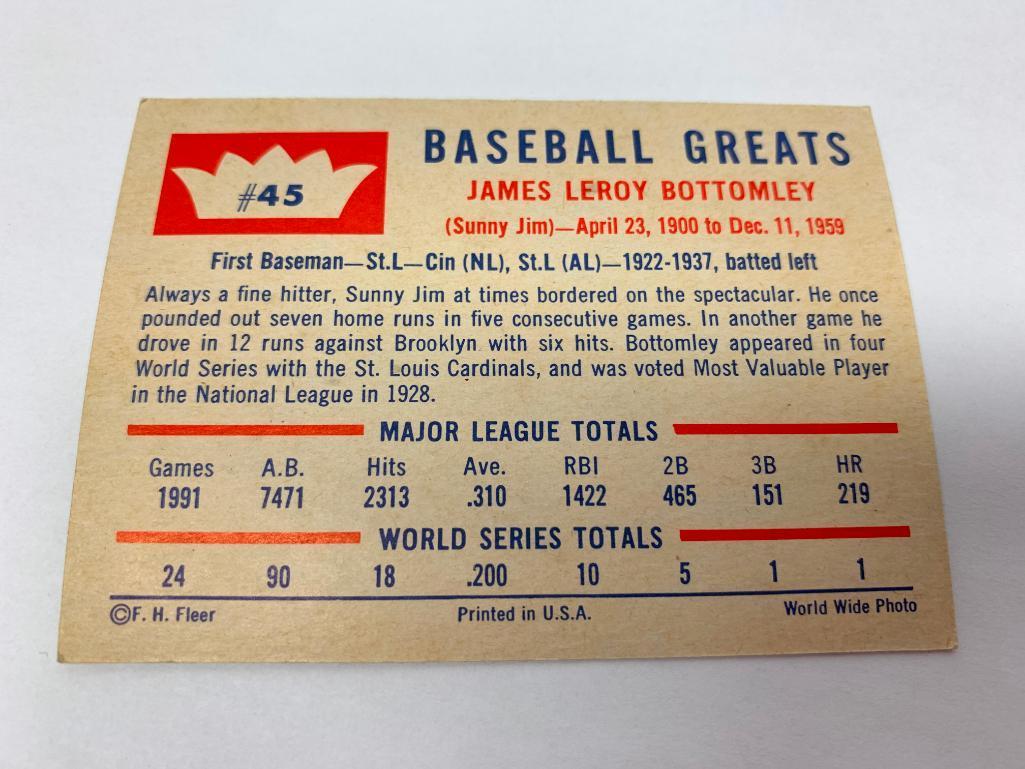 (5) 1960 Fleer Baseball Greats Cards