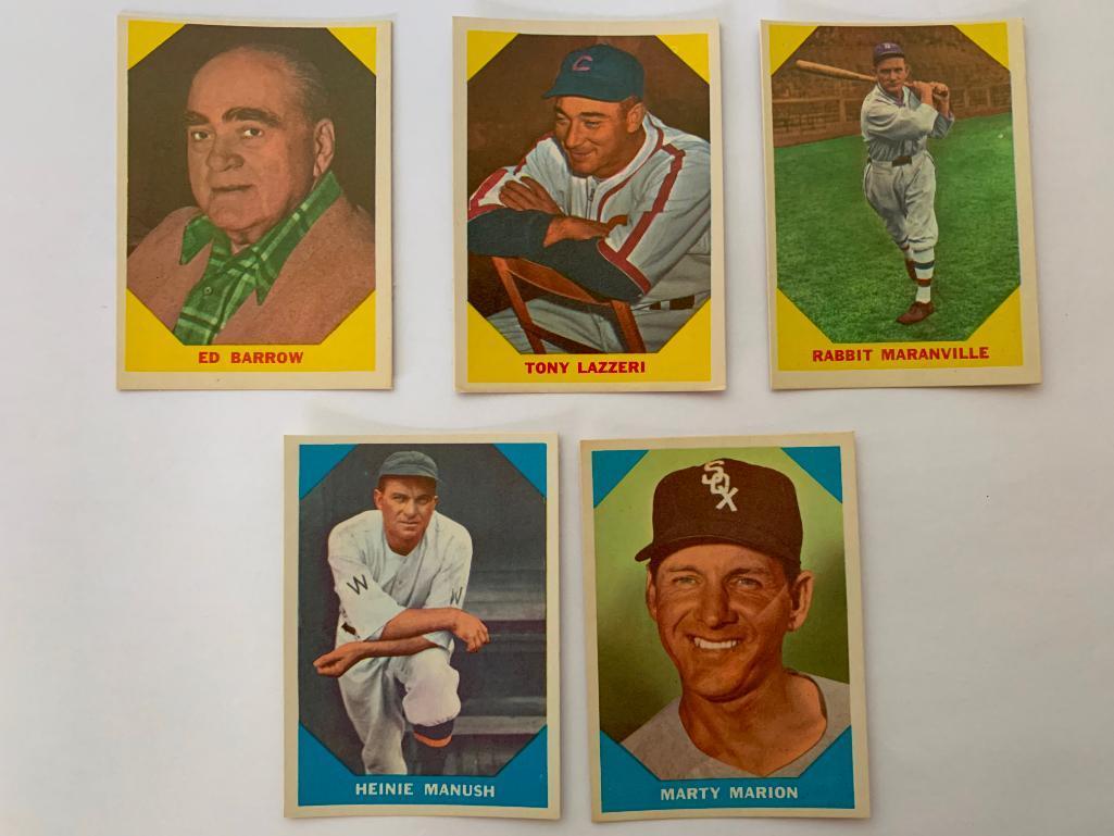 (5) 1960 Fleer Baseball Greats Cards