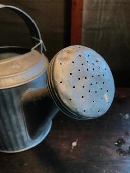 Galvanized Watering Can W/Ribbed Sides