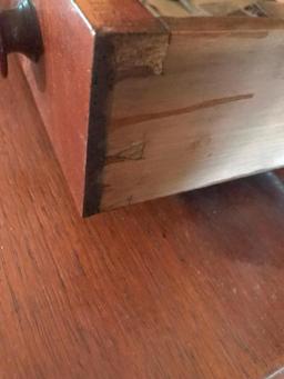 Antique Walnut Chest W/Burl Drawers & Hanky Boxes