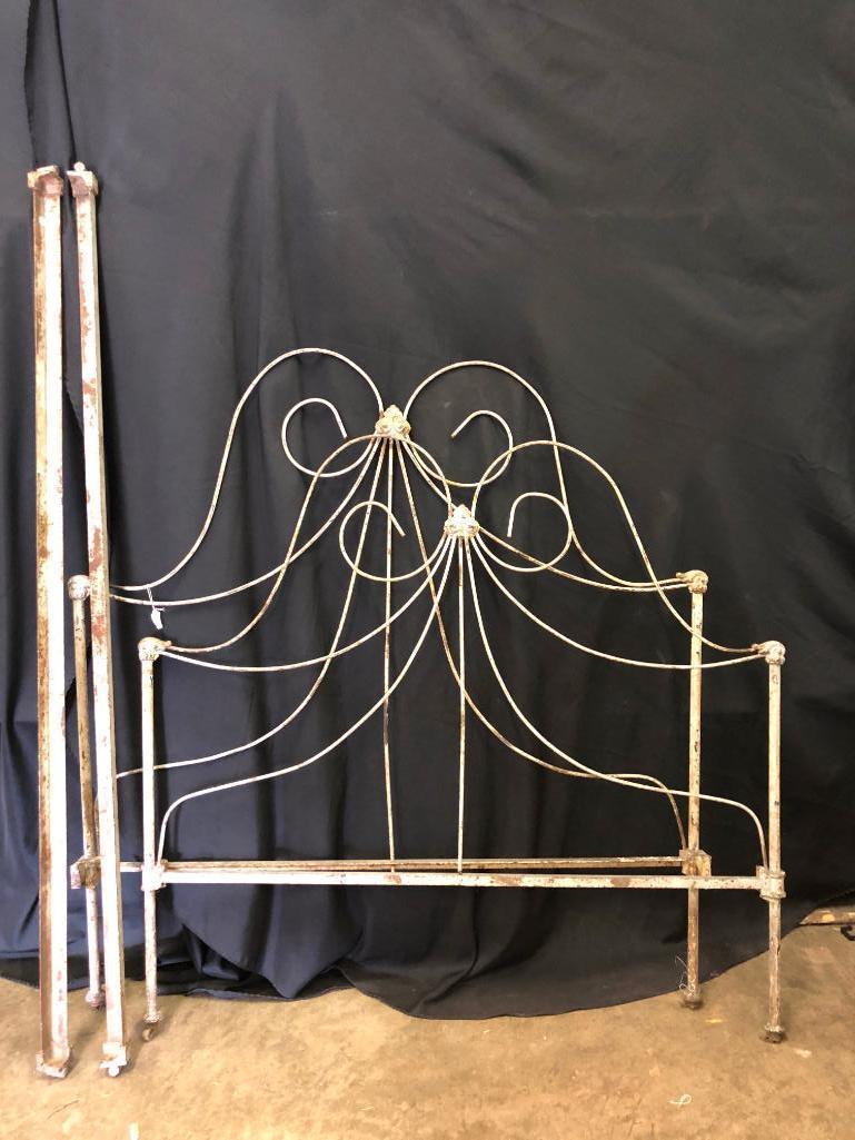 Grey, Wrought Iron, Full Size Bed Frame with all Pictured