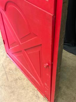 Painted Red, Corner China Cabinet