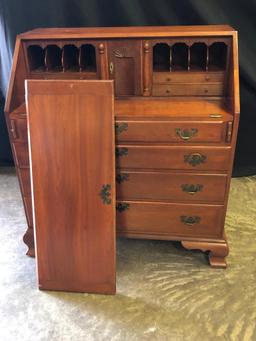 Vintage Chippendale Cherry Slant Front Desk