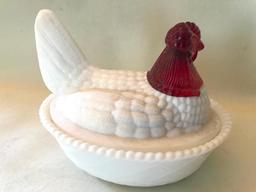 Westmoreland Milk Glass Hen-On-A-Nest