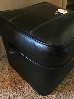 Ottoman In Black Material