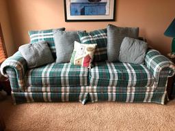Kroehler Upholstered Couch W/Decorator Pillows