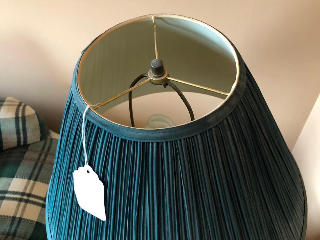 Contemporary Decorator Lamp W/Cloth Shade