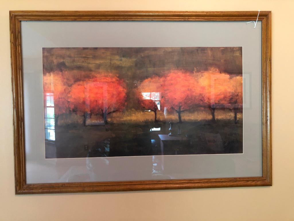 Framed & Matted Decorator Print Of Trees