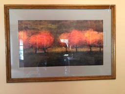 Framed & Matted Decorator Print Of Trees