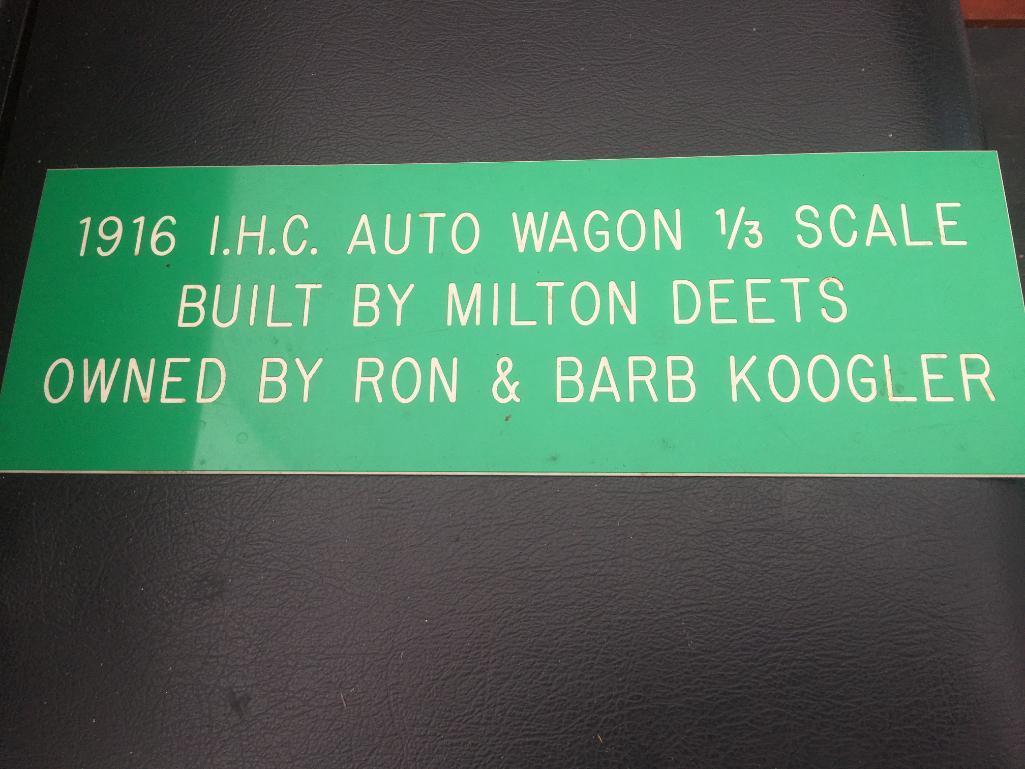 1/3 Scale 1916 International Harvester Corporation Auto Wagon Built By Milton Deets, Dayton, Ohio