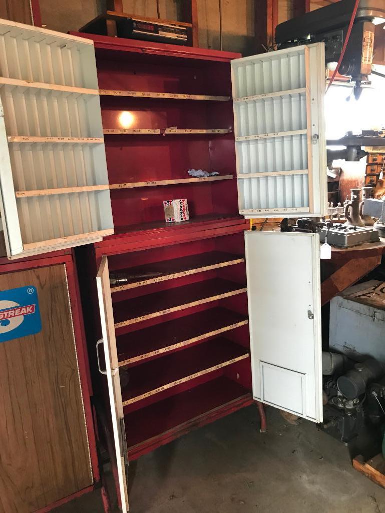 Metal "Tune Up" Parts Cabinet W/Keys