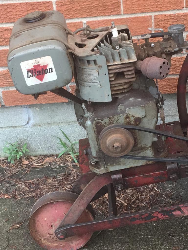 Antique Clinton Rear Tine Plow W/4-Cycle Clinton Engine