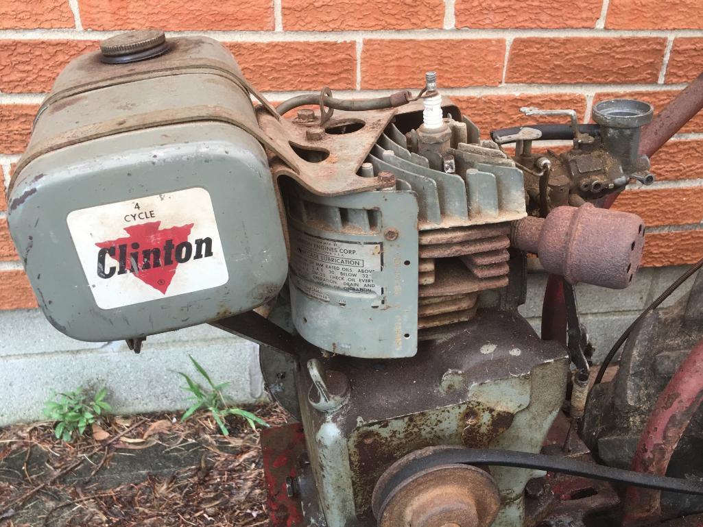 Antique Clinton Rear Tine Plow W/4-Cycle Clinton Engine