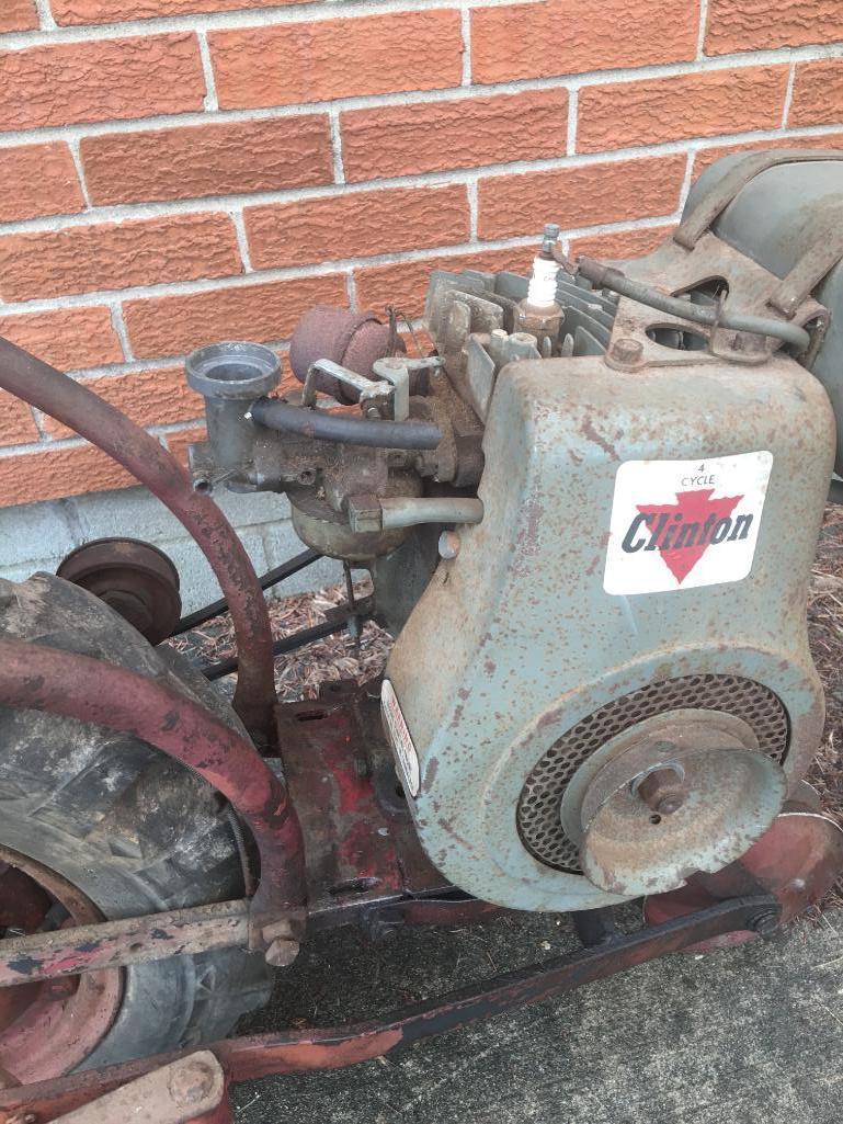 Antique Clinton Rear Tine Plow W/4-Cycle Clinton Engine