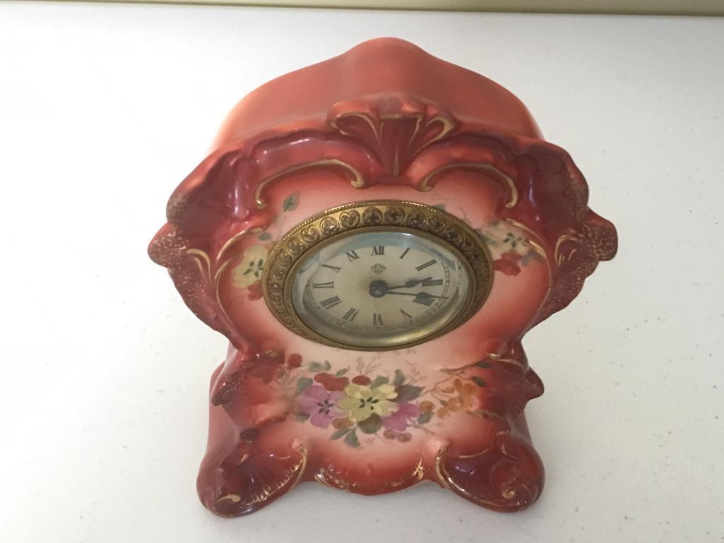 Antique Bonn, Germany China Clock W/Ansonia Works