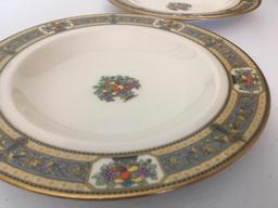 (2) Morgan Belleek (Black Mark) Salad Plates In "Orient" Pattern