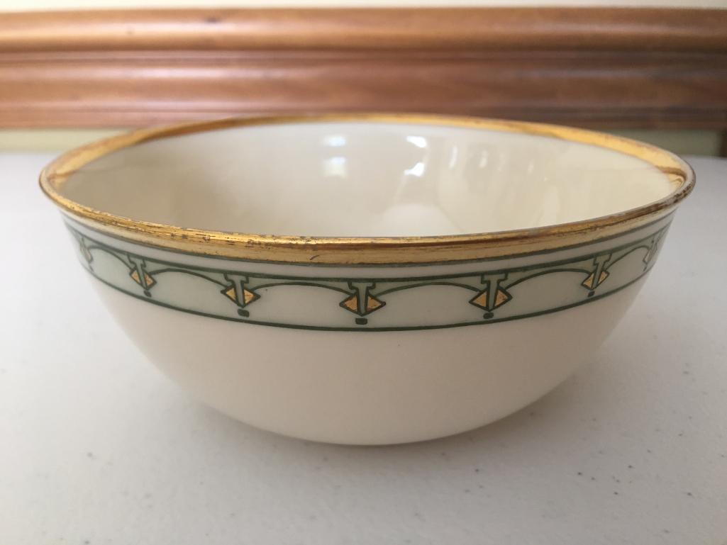 Lenox Belleek Bowl W/Hand Painted Rim