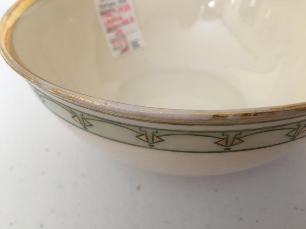 Lenox Belleek Bowl W/Hand Painted Rim