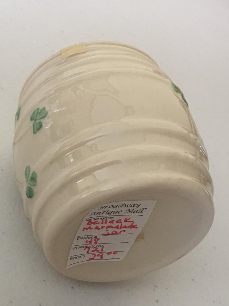 Belleek Marmalade Jar W/Lid