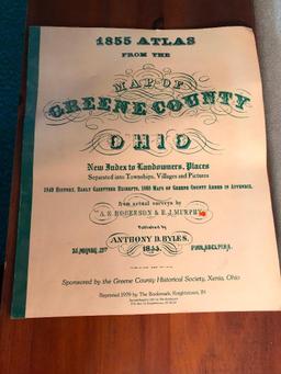 "History Of Greene County, Ohio" 1918 Volume 1 & 1855 Plat Book From 1979