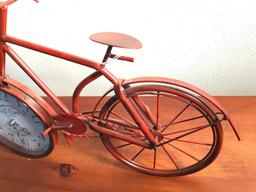 Metal Bicycle Clock Is Battery Operated