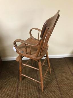 Antique Youth Chair W/Curved Arms