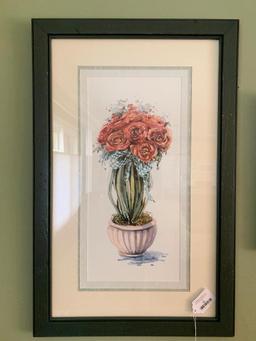 Floral Print Is Framed & Matted