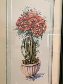 Floral Print Is Framed & Matted