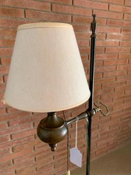 Vintage Adjustable Iron Floor Lamp W/Shade