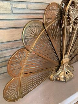 Brass Fold-Out Fireplace Screen