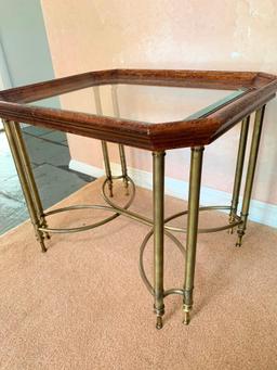 End Table W/Beveled Glass Top