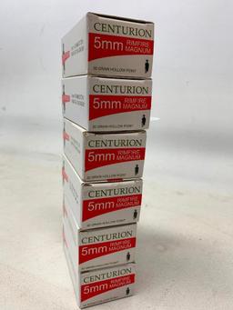 (5) Boxes Of Centurion 5MM Rimfire Magnum Ammo + Partial box