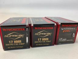 (3) Boxes Of Winchester 17HMR Ammo (150) Rounds