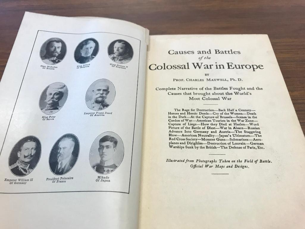 1915 Causes and Battles of the Colossal War in Europe Book