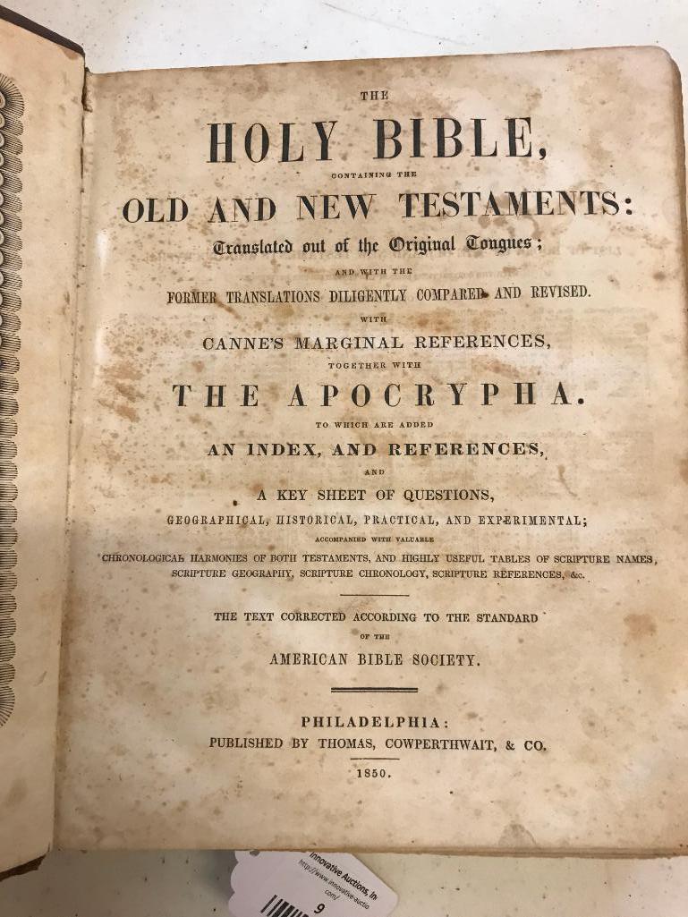 1850 Holy Bible, Old and New Testaments