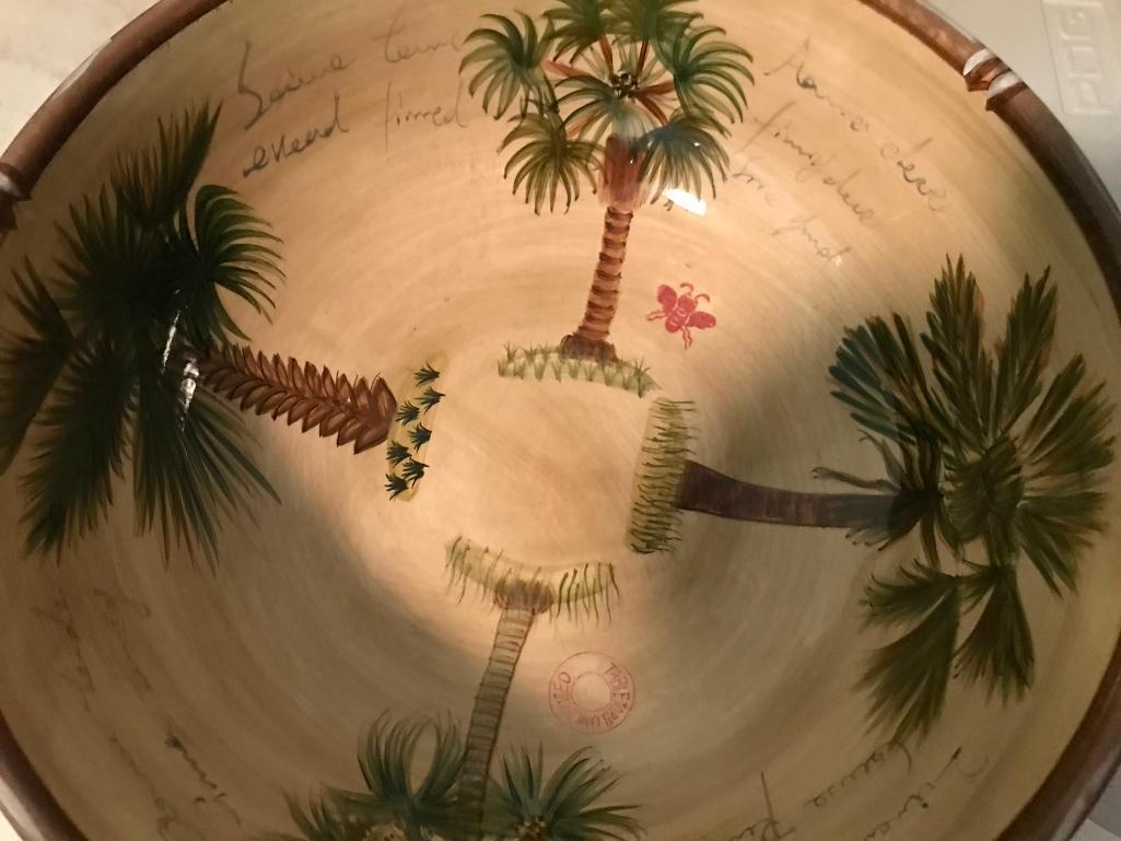 Bora Bora Serving Platter & Bowl W/Palm Tree Design