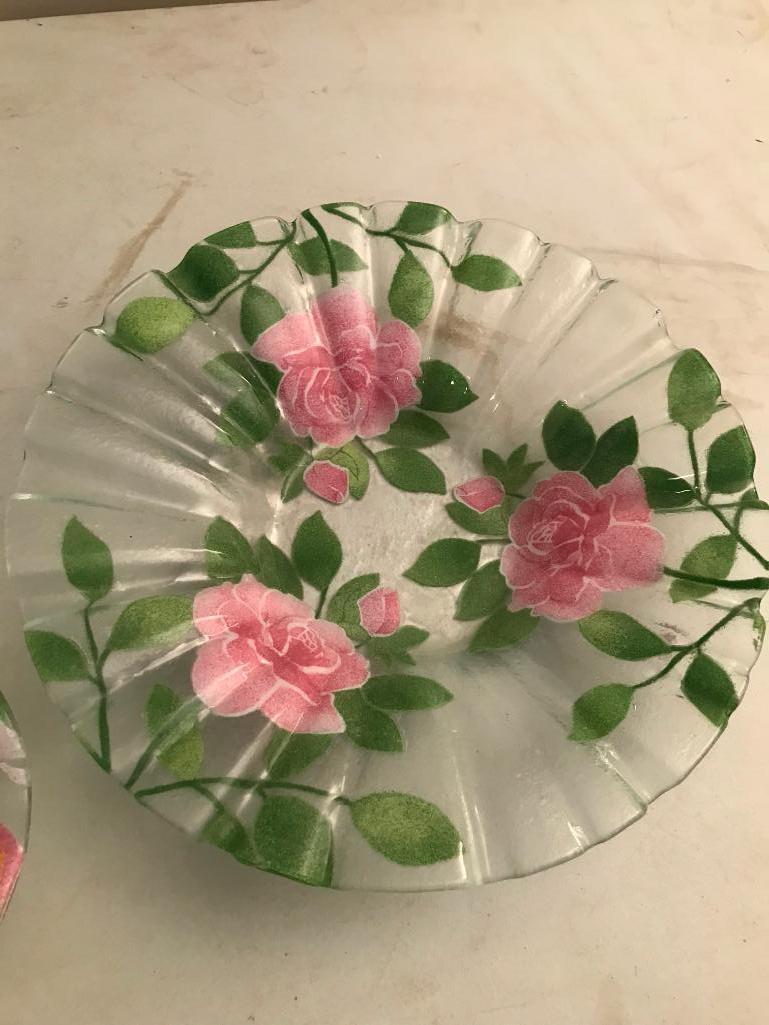 3-Pc. Hand Painted Glass Bowls