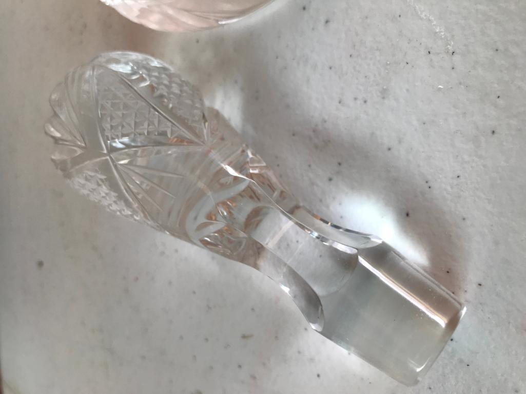Pressed Glass Decanter with Glass Stopper