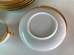 Service for 4 of Gold Overlay Dishes