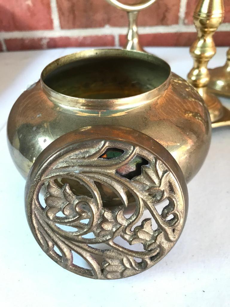 Brass Candle Sticks and Decorative Items
